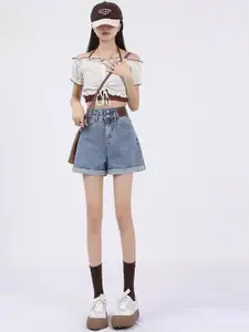 DressBerry Women Denim A-Line Above Knee Skirt