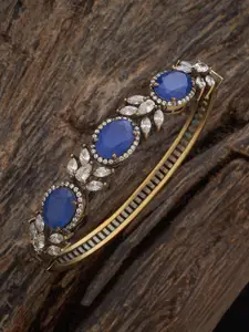 Kushal's Fashion Jewellery Lavender Victorian-Plated Party Zircon Studded Kada Bangle