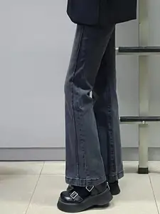 DressBerry Women Cotton Flared High-Rise Jeans