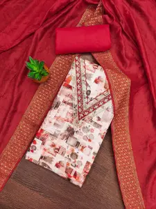 MANVAA Floral Embroidered Unstitched Dress Material