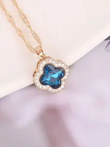 FASHION STROM Gold-Plated Circular Pendants With Chains