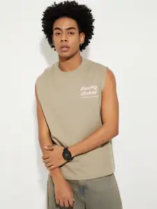 max Men Typography Printed Round Neck Cotton T-shirt