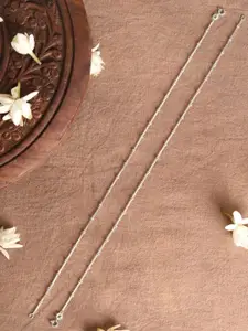 Arte Jewels Sterling Silver Silver Plated Anklet