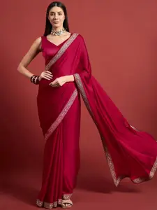 Mitera Embroidered Satin Designer Saree