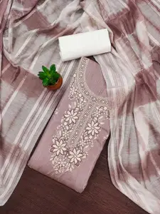 MANVAA Floral Sequinned Embroidered Unstitched Dress Material