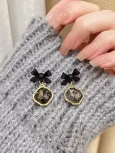 Celestique Artificial Stones Studed Korean Contemporary Drop Earrings