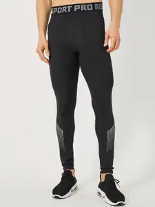 Styli Men Typography Printed Training Compression Pants