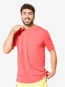 Domyos By Decathlon Men Printed Cotton Crew Neck Short Sleeved Tshirt
