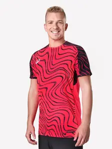 Kipsta By Decathlon Men Pink Patterned Short Sleeve Football Jersey