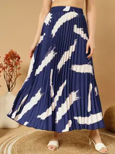 ZWERLON Printed A-Line Maxi Skirt