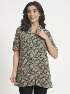 ANGOORI FASHION Women Straight Fit Spread Collar Ethnic Motifs Printed Casual Shirt