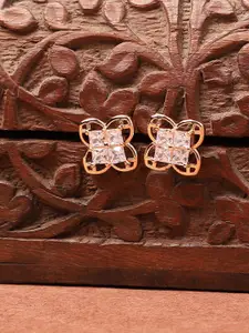 Anouk Gold Plated American Diamond Floral Shaped Studs
