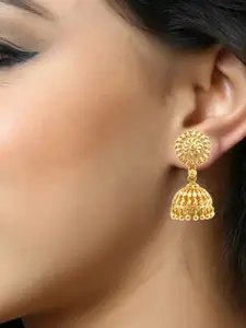 DIVASTRI Gold-Plated Dome Shaped Jhumkas