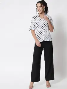 ANGOORI FASHION Women Straight Fit Spread Collar Polka Dots Printed Casual Shirt