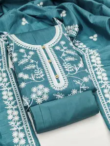 MANVAA Floral Embroidered Unstitched Dress Material