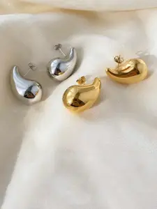 Celestique Set of 2 Gold-Plated Waterdrop Shaped Studs
