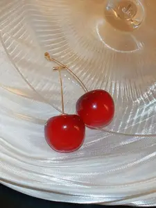 Celestique Contemporary Shaped Korean Cherry Drop Earrings