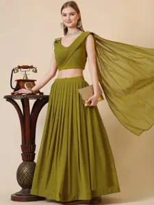 Kinjo Patchwork Georgette Ready To Wear Lehenga & Blouse With Dupatta