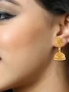 DIVASTRI Gold-Plated Dome Shaped Jhumkas
