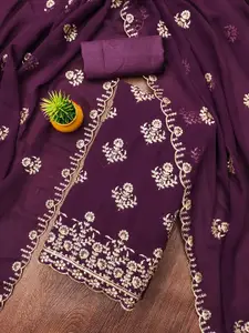 MANVAA Floral Sequinned Embroidered Organza Unstitched Dress Material