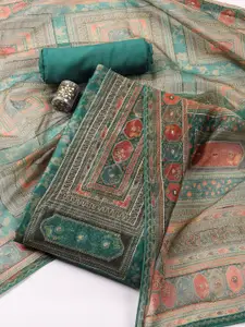 Meena Bazaar Ethnic Motifs Embroidered Art Silk Unstitched Dress Material