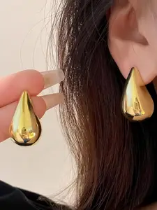Celestique Gold-Plated Teardrop Shaped Drop Earrings