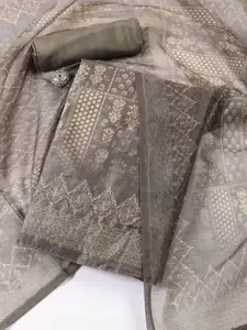 Meena Bazaar Ethnic Motifs Printed Sequinned Unstitched Dress Material