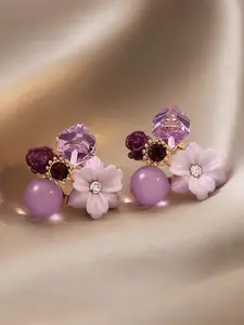 Celestique Artificial Stones Studded Contemporary Shaped Studs