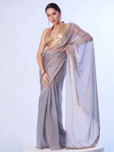 Satrani Women Tissue Saree With Unstitched Blouse Piece