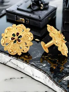 DIVASTRI Gold-Plated Floral Shaped Studs