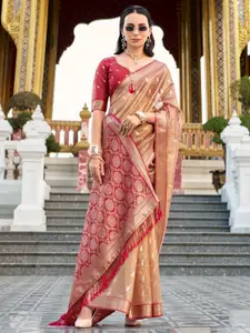 Satrani Woven Design Zari Tissue Fusion Banarasi Saree