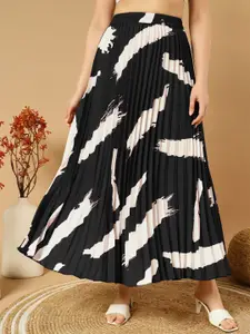 ZWERLON Printed A-Line Maxi Skirt