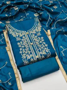 MANVAA Floral Embroidered Unstitched Dress Material