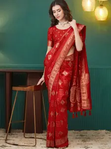 Satrani Woven Design Zari Pure Silk Banarasi Saree