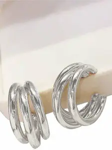 Celestique Contemporary Shaped Half Hoop Earrings