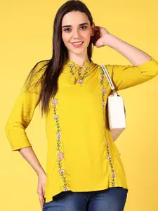 V-Mart Floral Thread Work Thread Work Kurti