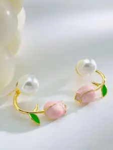 Celestique Korean Pearls Beaded Floral Shaped Studs