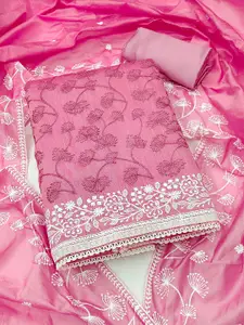 MANVAA Floral Embroidered Unstitched Dress Material