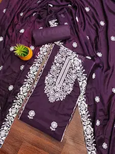 MANVAA Floral Embroidered Unstitched Dress Material