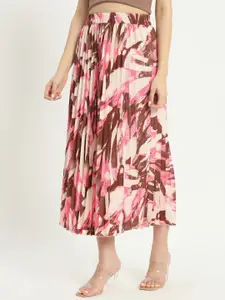 ZWERLON Women Printed A-Line Midi Skirt
