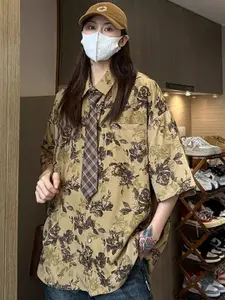 DressBerry Women Floral Printed Longline Oversized Casual Shirt