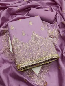 MANVAA Floral Embroidered Unstitched Dress Material