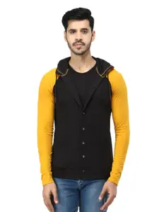 Black Collection Men Colourblocked Cotton Sweatshirt