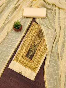 MANVAA Ethnic Motifs Printed Sequinned Unstitched Dress Material