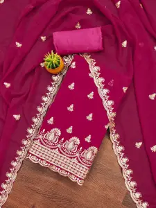 MANVAA Ethnic Motifs Embroidered Zari Unstitched Dress Material