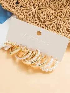 Celestique Set Of 5 Contemporary Hoops Earrings