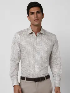 Van Heusen Men Regular Fit Spread Collar Micro Ditsy Printed Cotton Formal Shirt