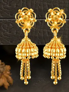DIVASTRI Gold-Plated Dome Shaped Jhumkas