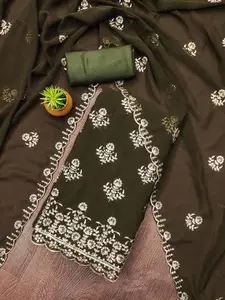 MANVAA Floral Embroidered Unstitched Dress Material