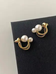 Celestique Pearls Contemporary Shaped Korean Studs